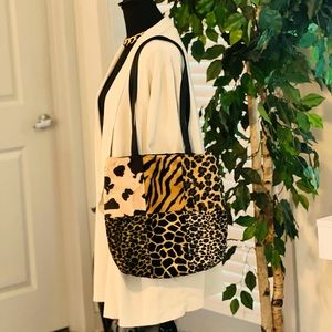 Multi animal print tote
